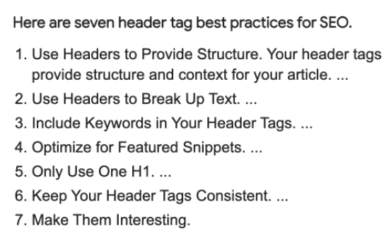 header tag best practices for SEO